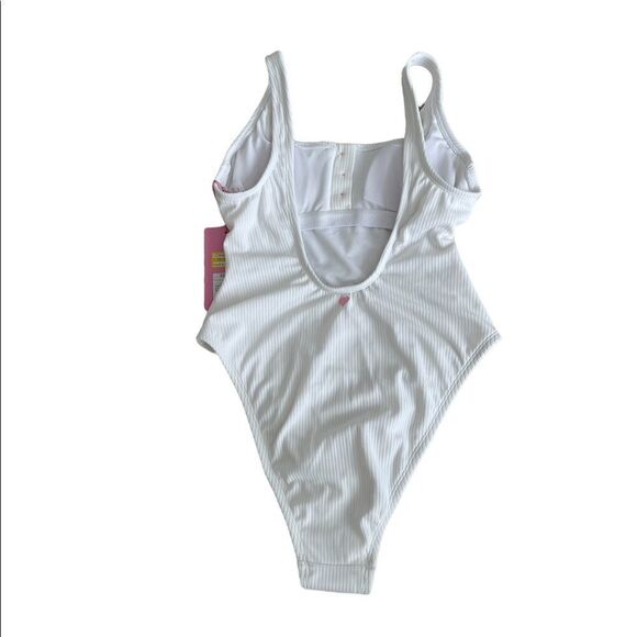 Stoney Clover Lane White Henley One Piece Swimsuit - Picture 5 of 6